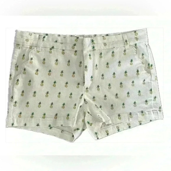 Blue Rain Pineapple Print Summer Sprint Shorts (11) - Picture 1 of 11